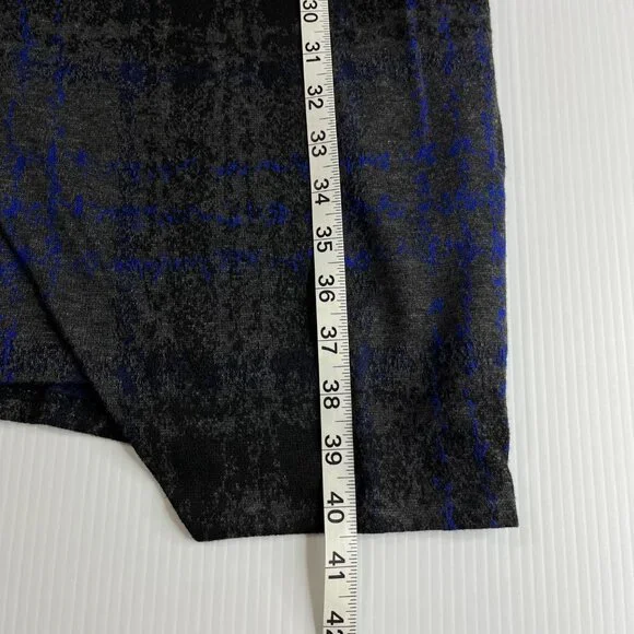 Betsey Johnson‎ Dress Asymmetrical Plaid Knit Career Formal Sheath Sz 12 - Picture 7 of 8